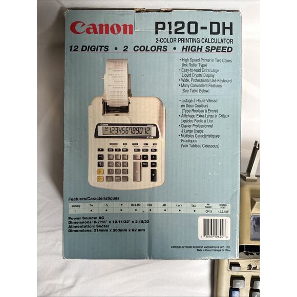 Canon Printing Calculator P120-DH Business 2 Color Print. Works Great! - Picture 8 of 9